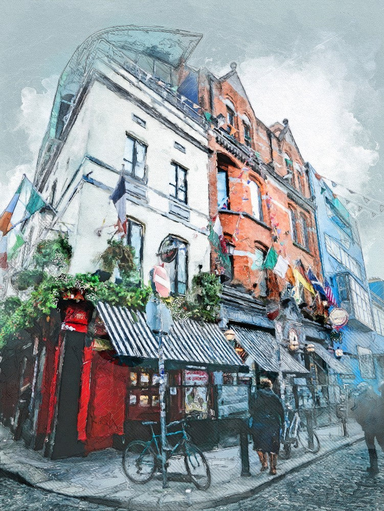 Dublin City Watercolor Art Ireland (16)
