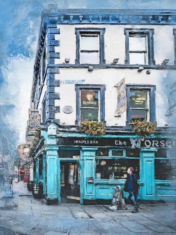 Dublin City Watercolor Art Ireland (17)