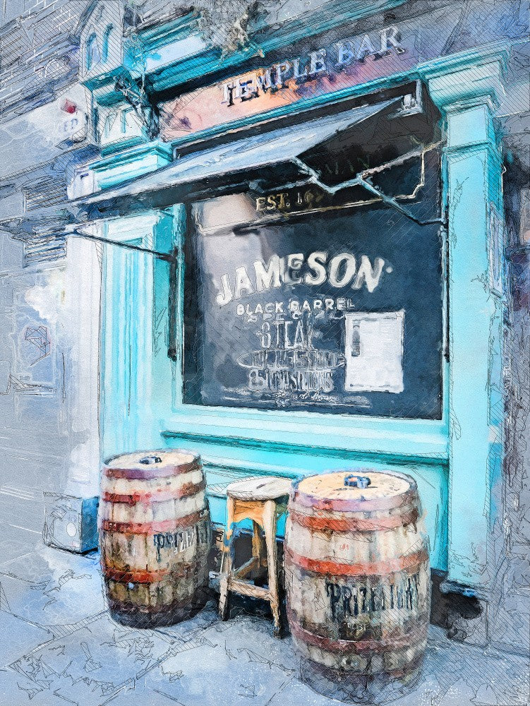 Dublin City Watercolor Art Ireland (18)