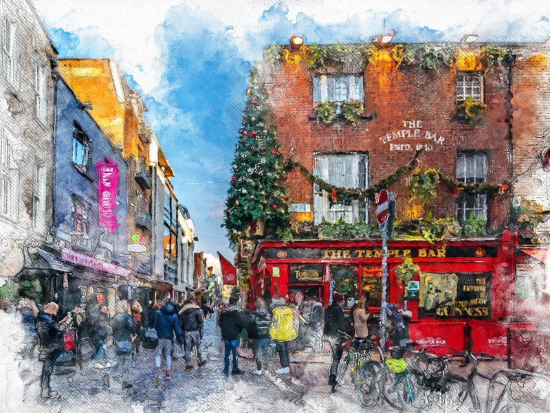 Dublin City Watercolor Art Ireland (21)