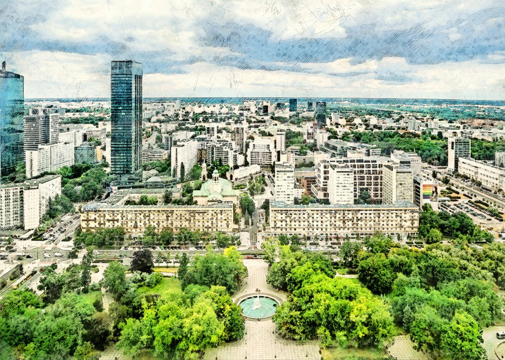 Warsaw City Watercolor Art Poland (7)