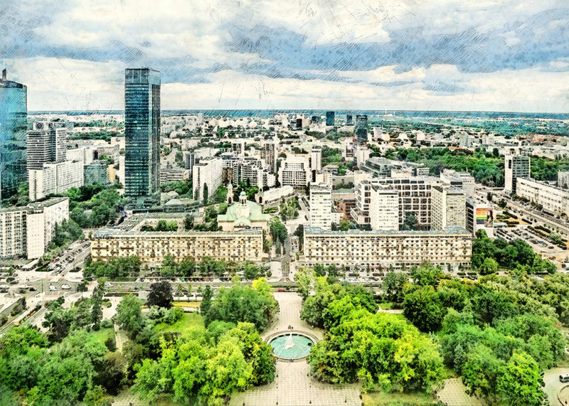 Warsaw City Watercolor Art Poland (7)