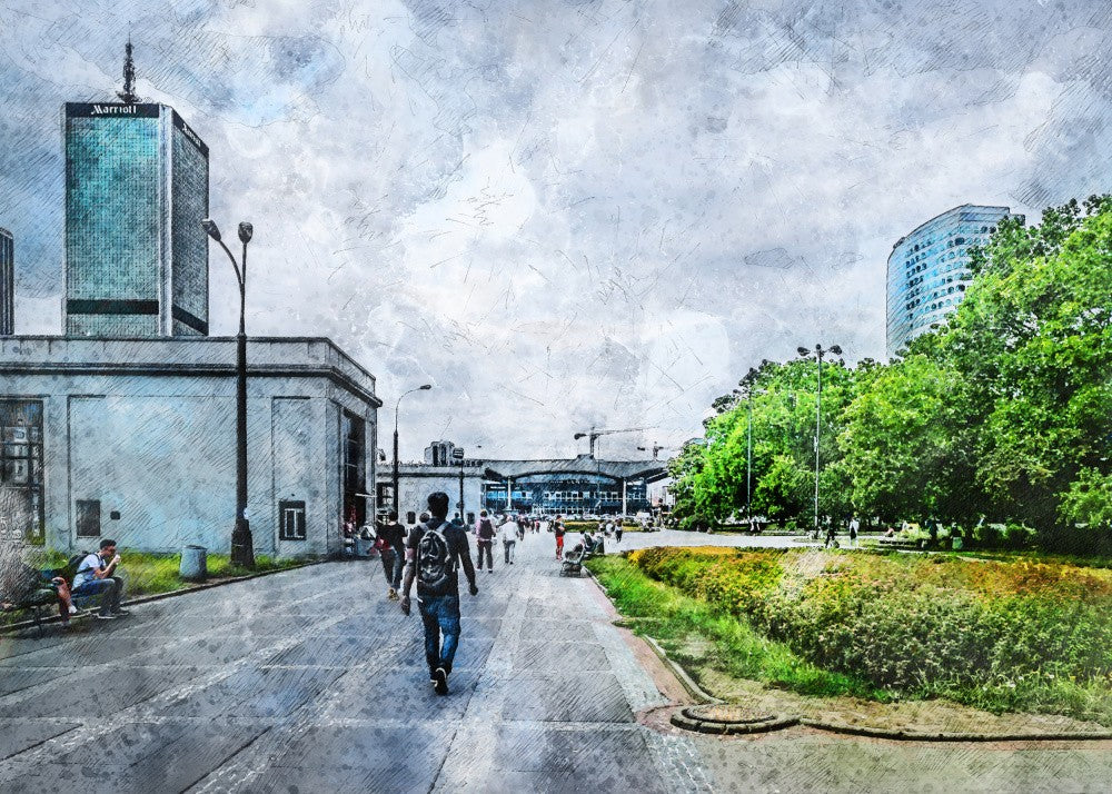 Warsaw City Watercolor Art Poland (24)