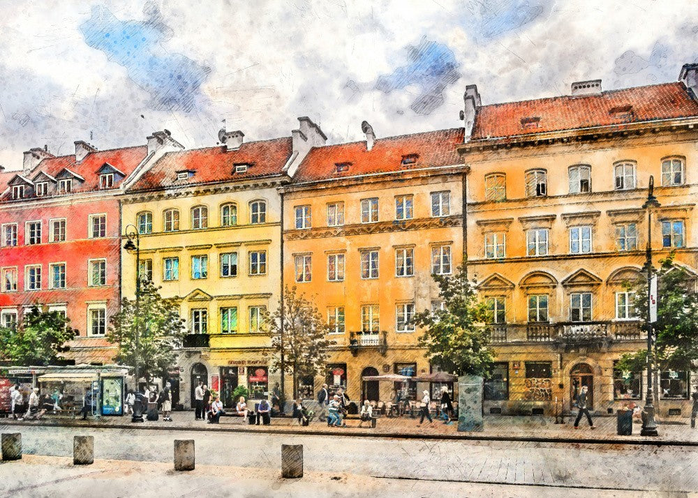 Warsaw City Watercolor Art Poland (28)