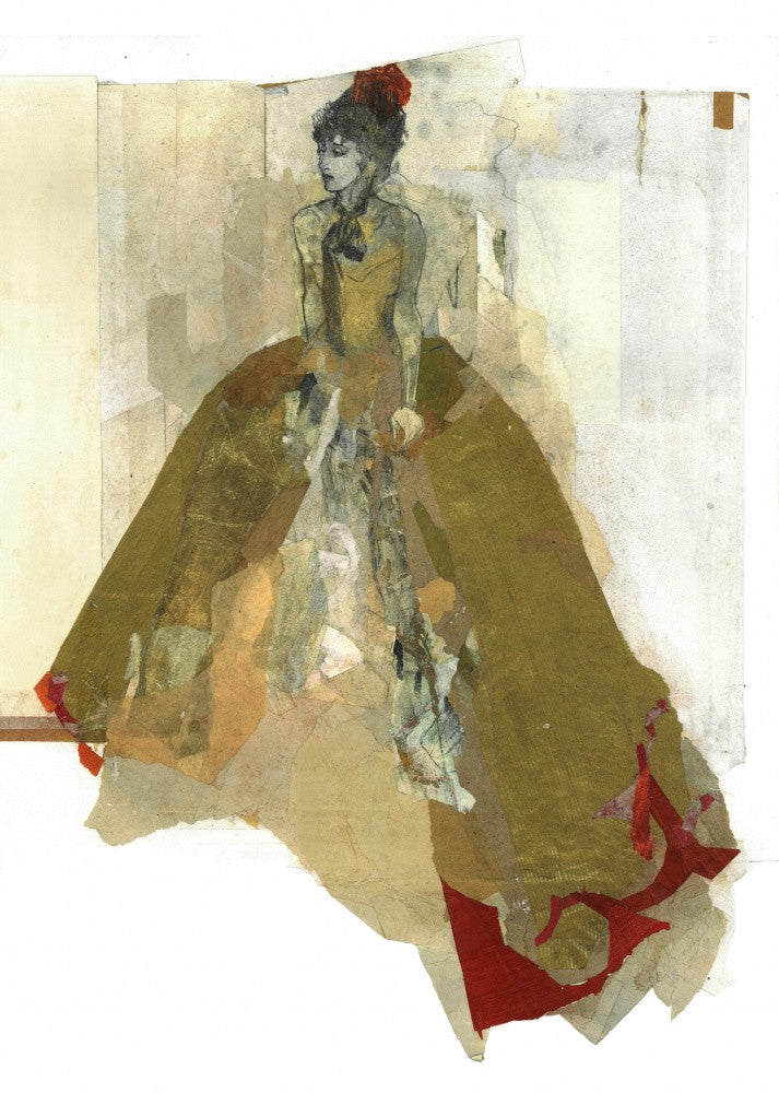Lady in golden dress