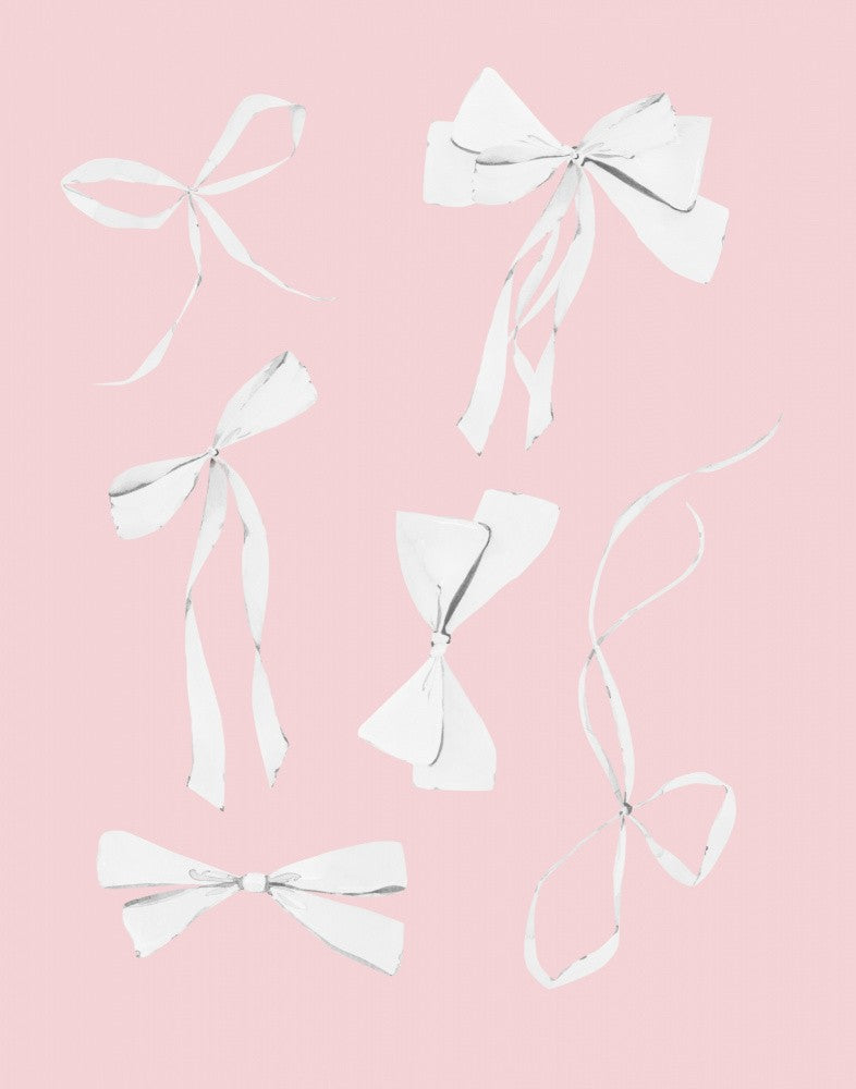  6 Bows White On Pink