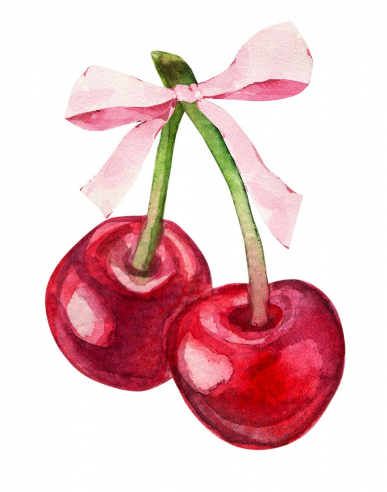 Red Cherry Pink Bow