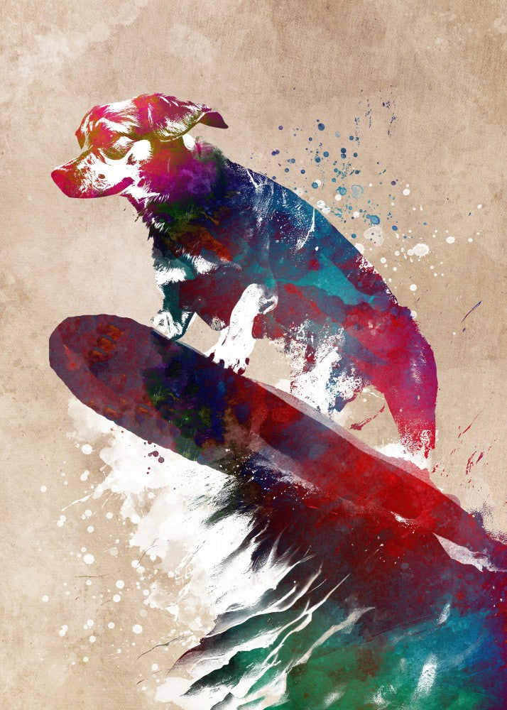 Sport Surfing Dog Art (2)