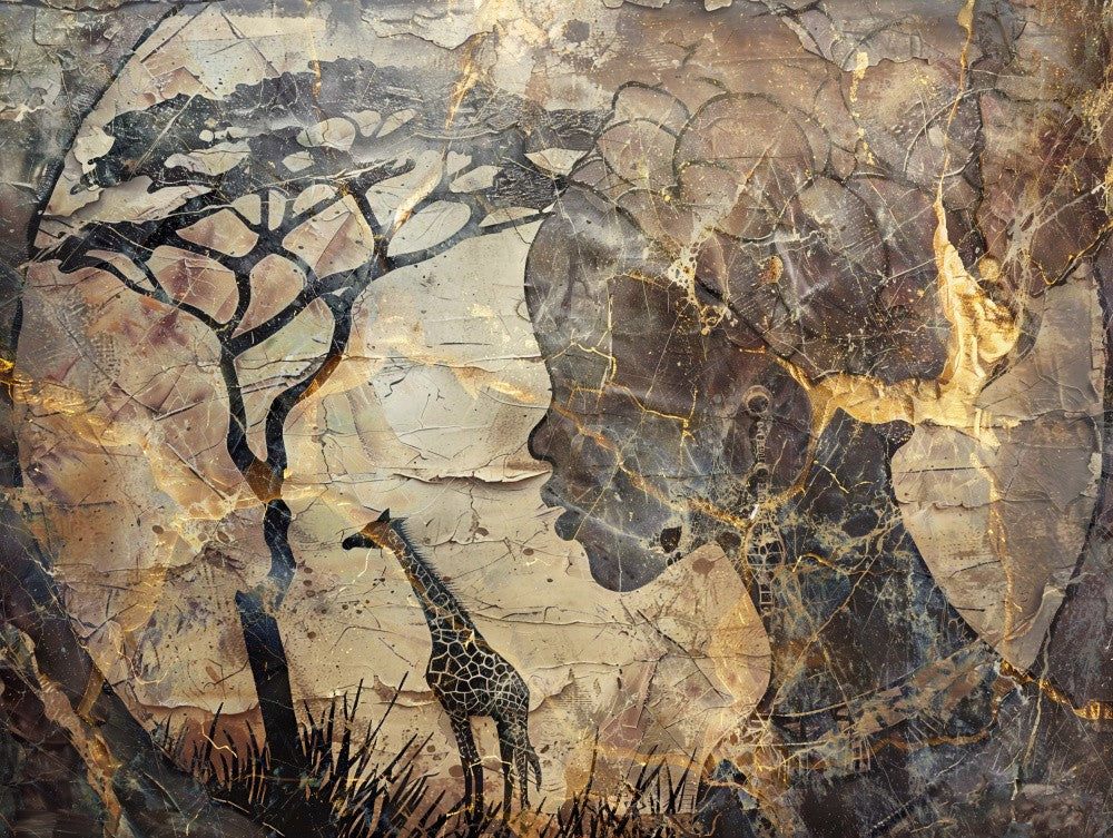 African Art Illustration Wallart 043