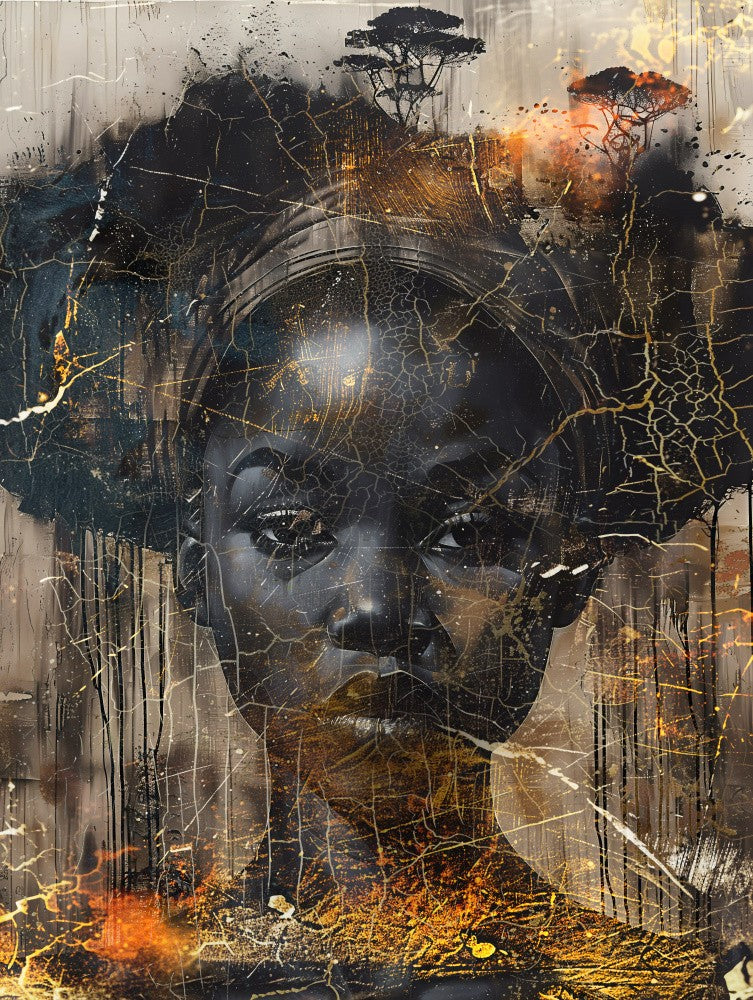 African Art Illustration Wallart 084