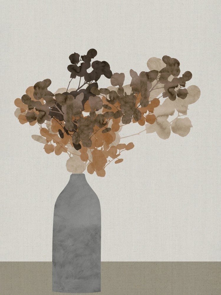 Rust Brown Dried Flowers In Vase On Table 2