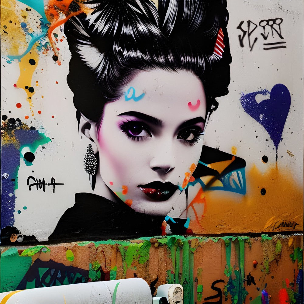 Abstraktes Graffiti-Porträt