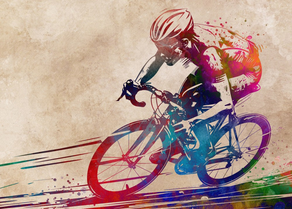 Cycling biker sport art