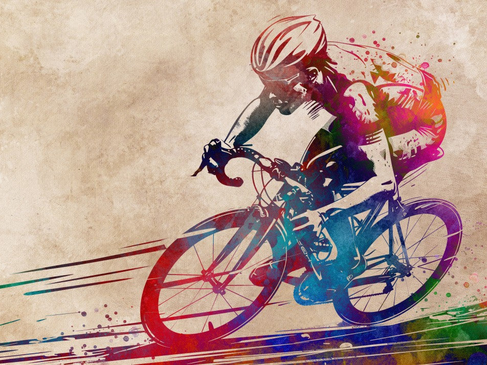 Cycling biker sport art