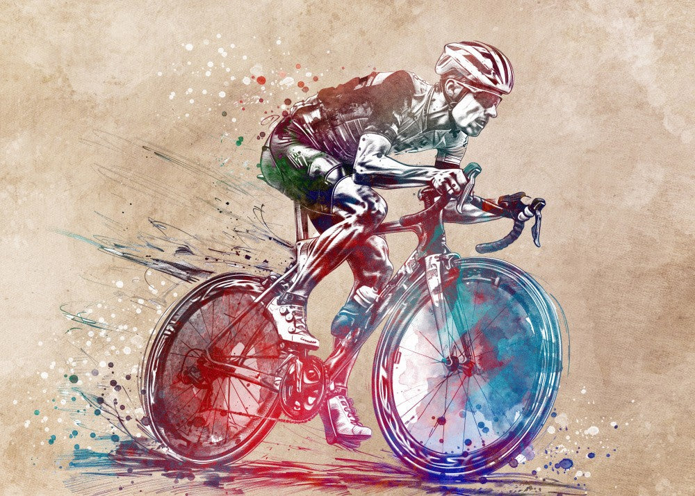 Cycling biker sport art