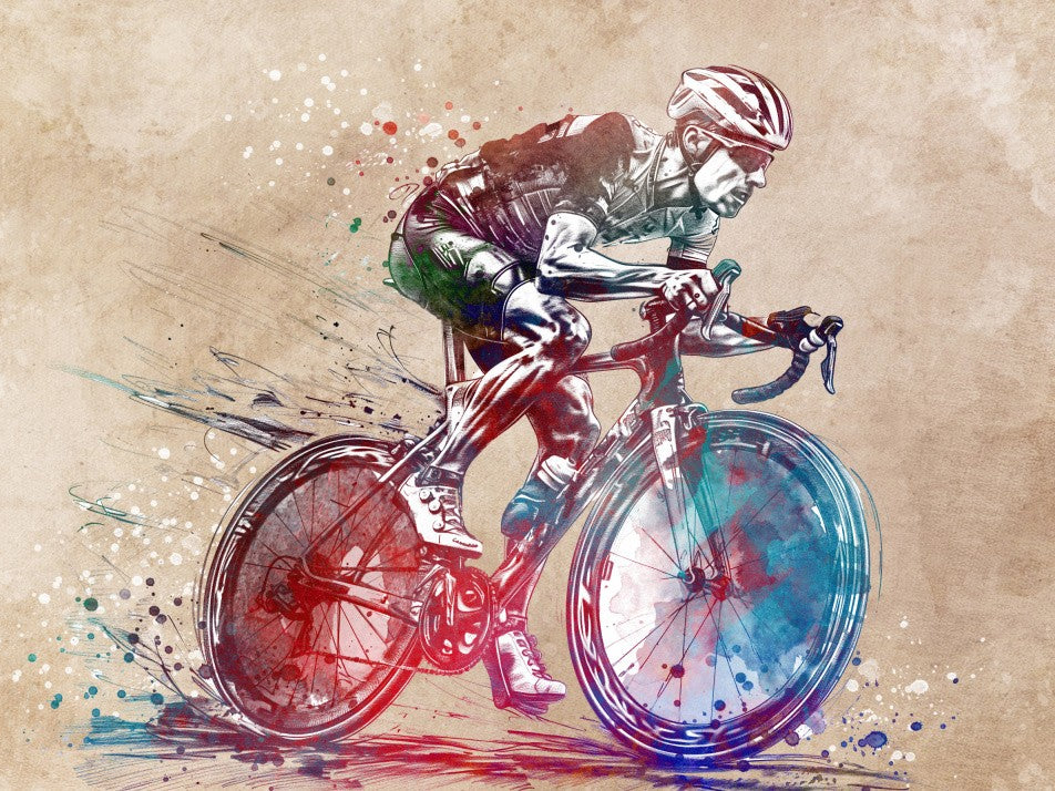 Cycling biker sport art