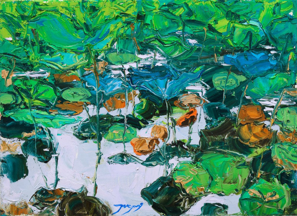 Water Lilies in a Pond