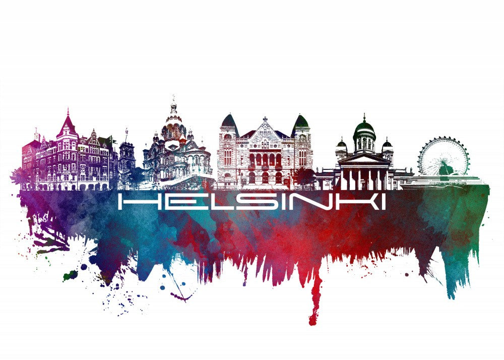 Helsinki Finnland Skyline City Art (1)