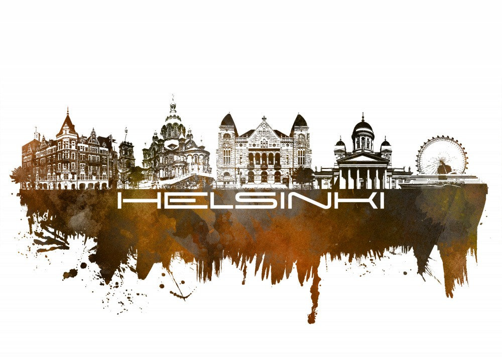 Helsinki Finnland Skyline City Art (3)