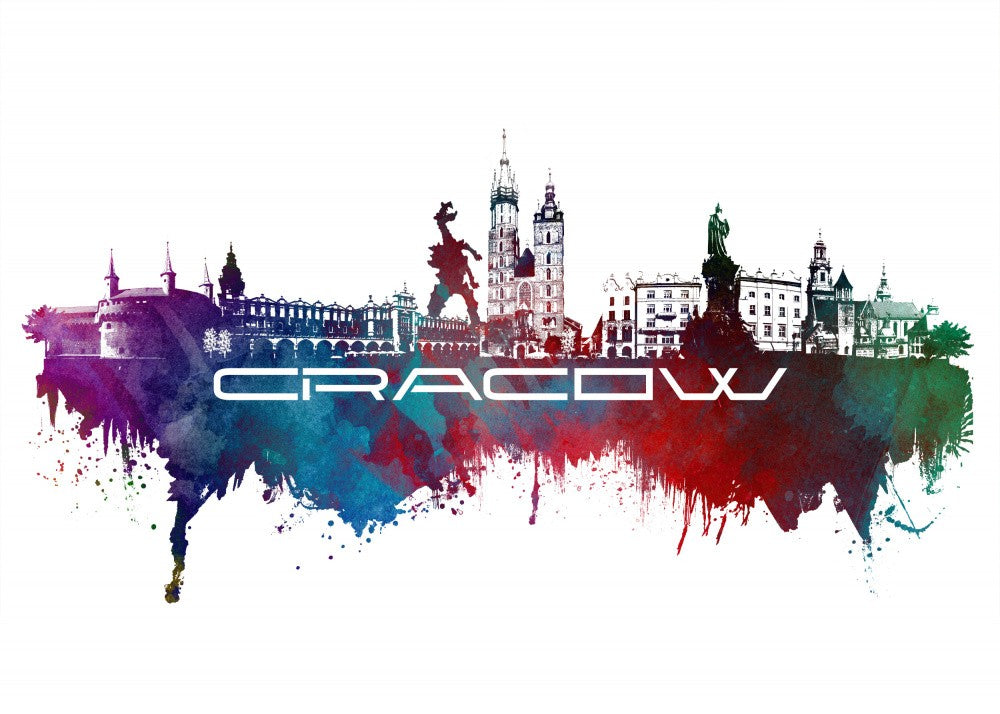Cracow Poland Skyline City Art (3)