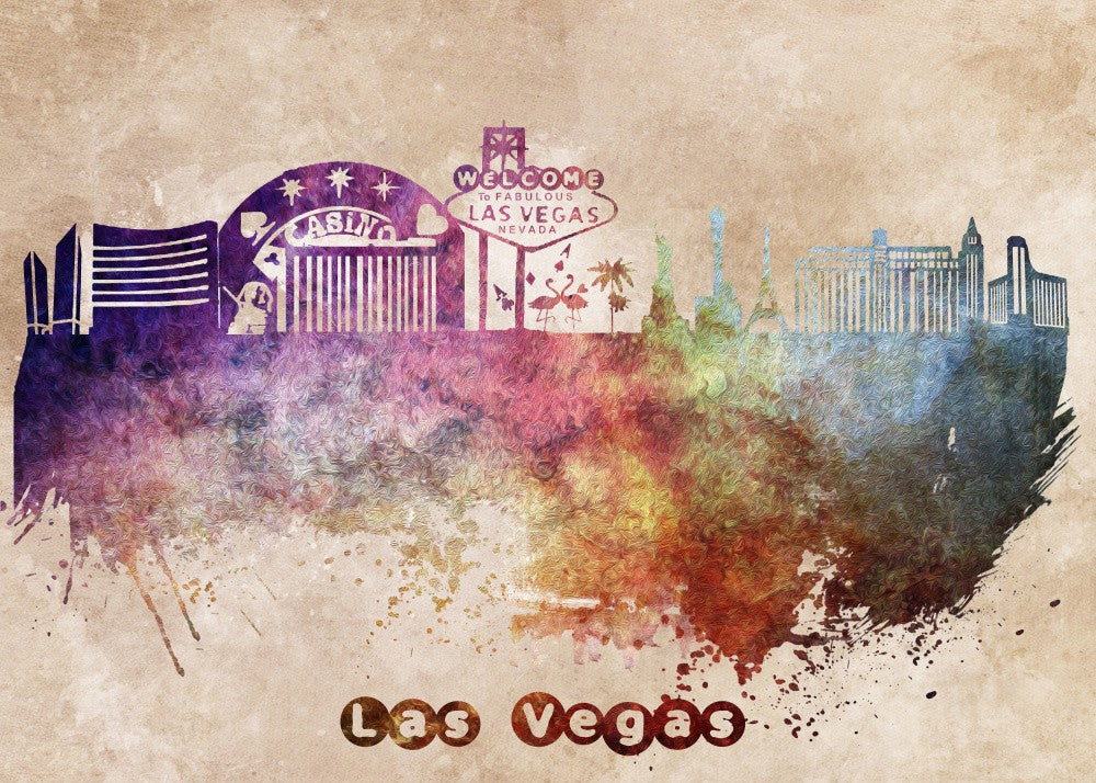 Las Vegas Usa Skyline City Art (1)