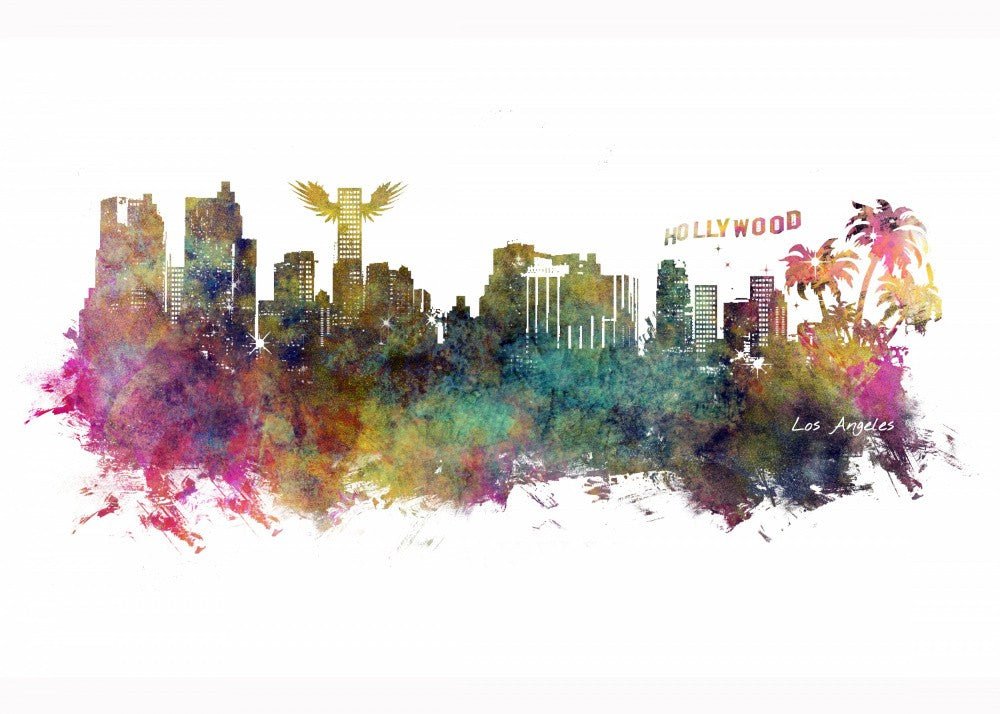 Los Angeles Usa Skyline City Art