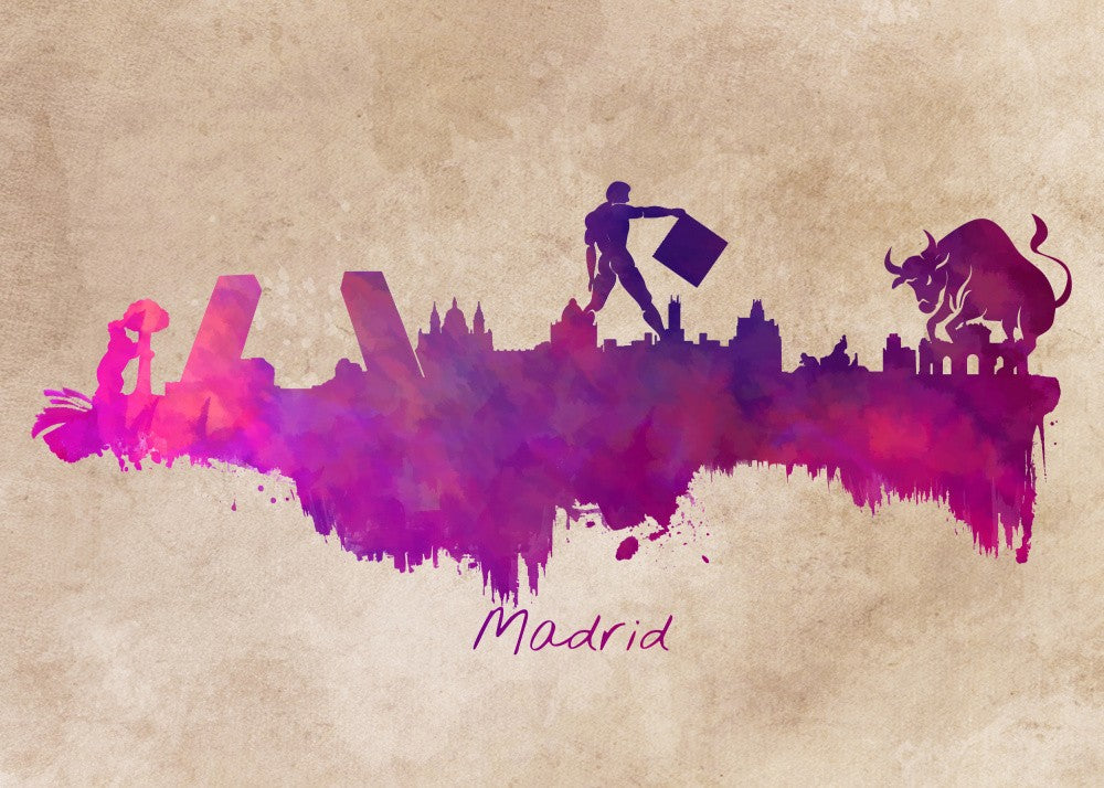 Madrid Spain Skyline City Art (1)