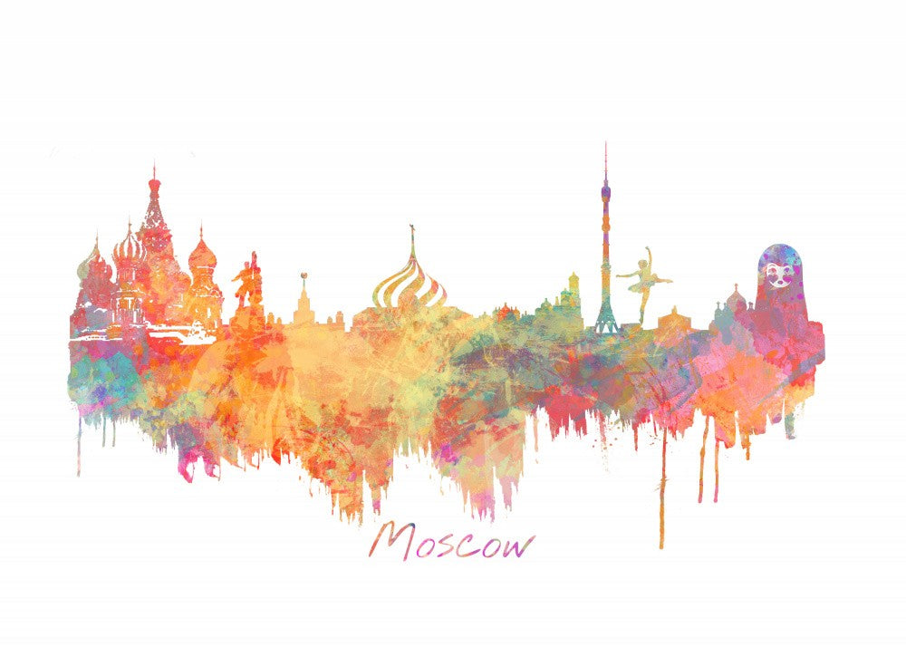 Moscow Russia Skyline City Art (1)