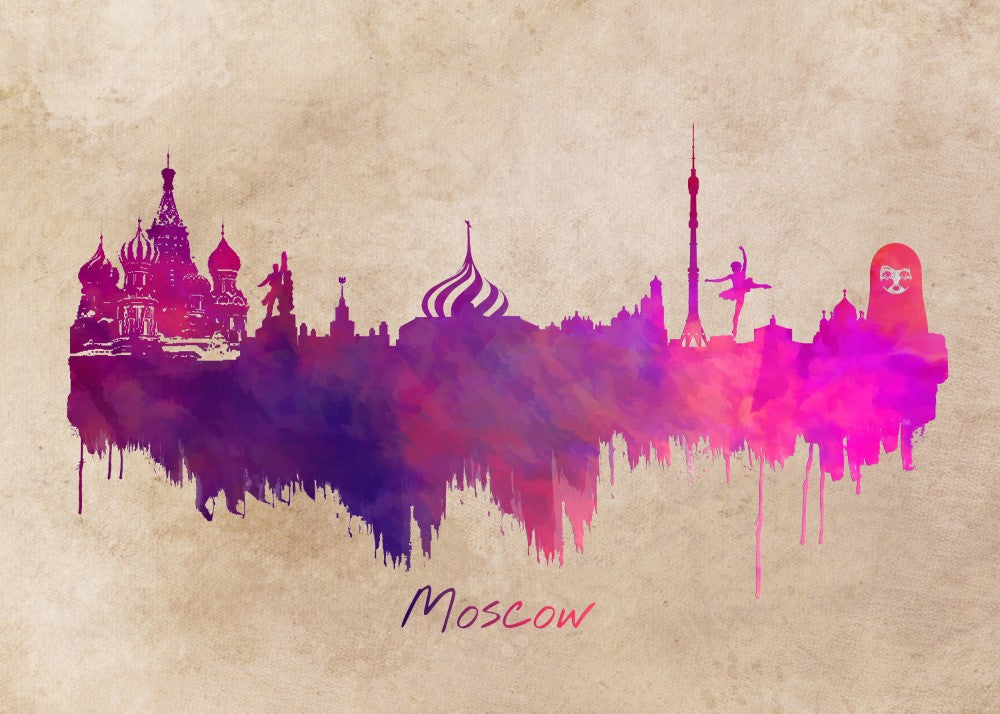 Moscow Russia Skyline City Art (2)