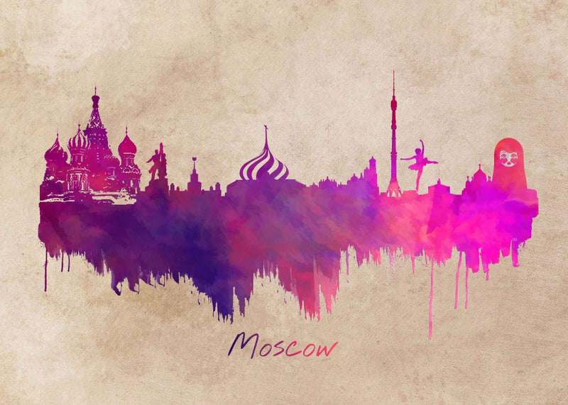 Moscow Russia Skyline City Art (2)