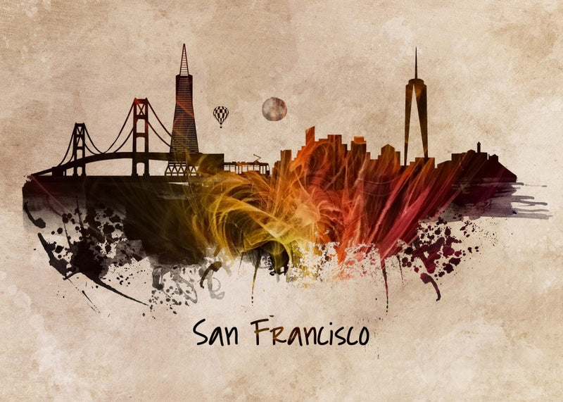 San Francisco Usa Skyline City Art (1)