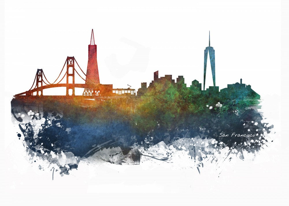 San Francisco Usa Skyline City Art (2)