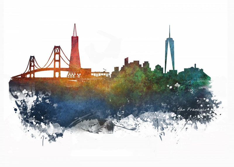 San Francisco Usa Skyline City Art (2)