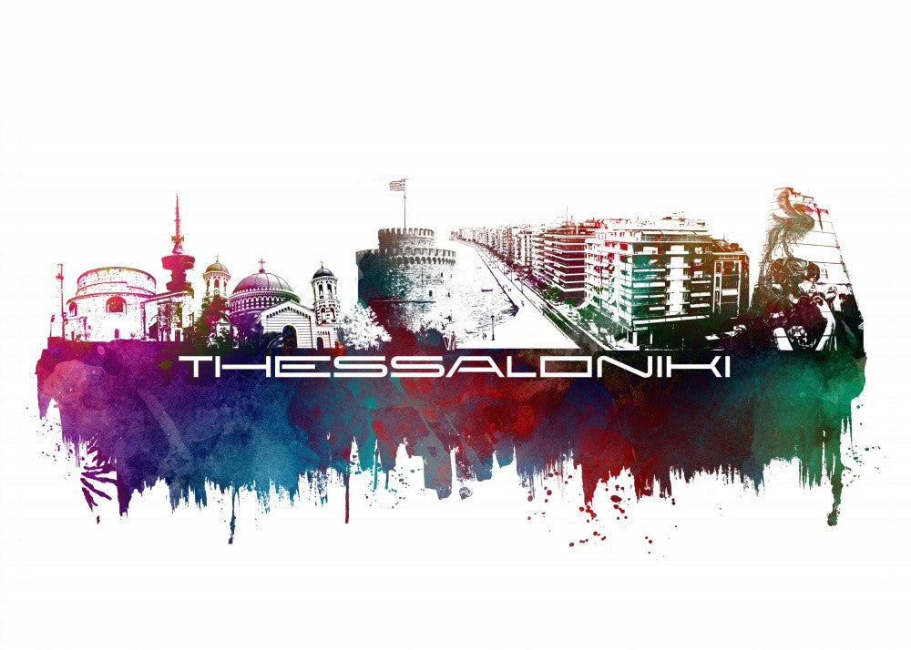Thessaloniki Greece Skyline City Art (4)