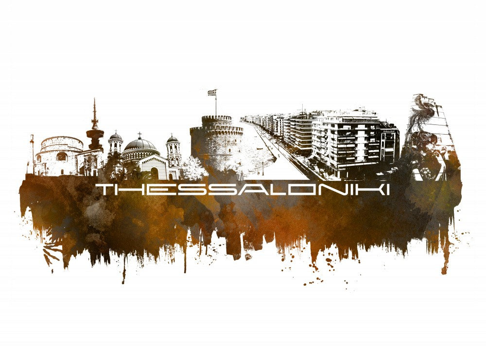 Thessaloniki Greece Skyline City Art (5)