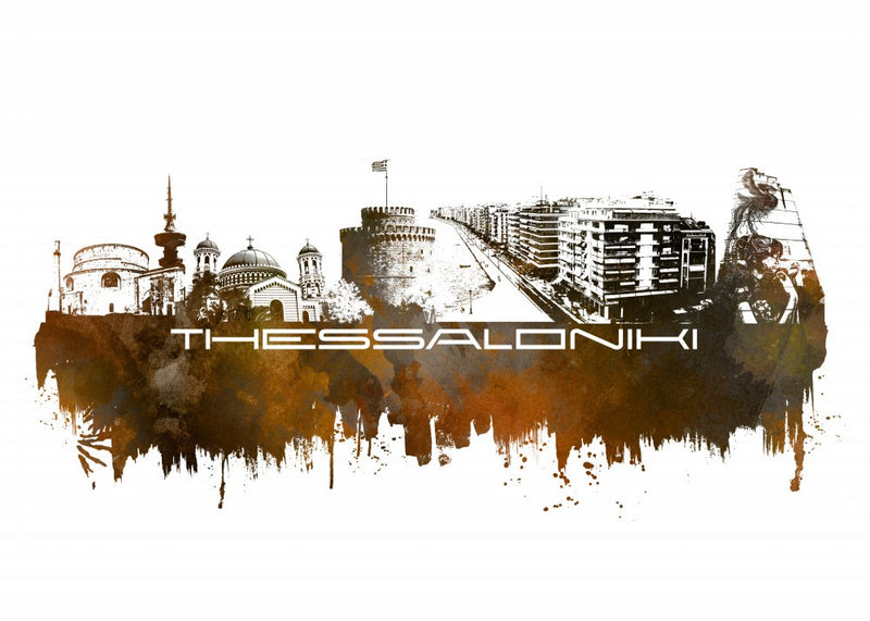 Thessaloniki Greece Skyline City Art (5)