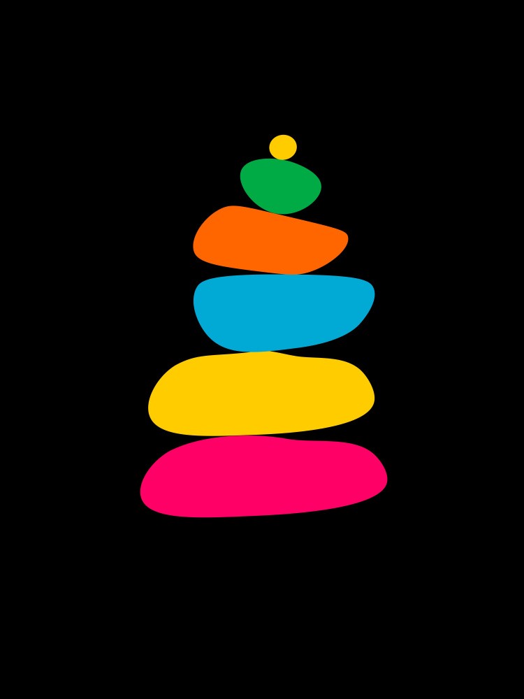 Bunte Balance-Meditationssteine