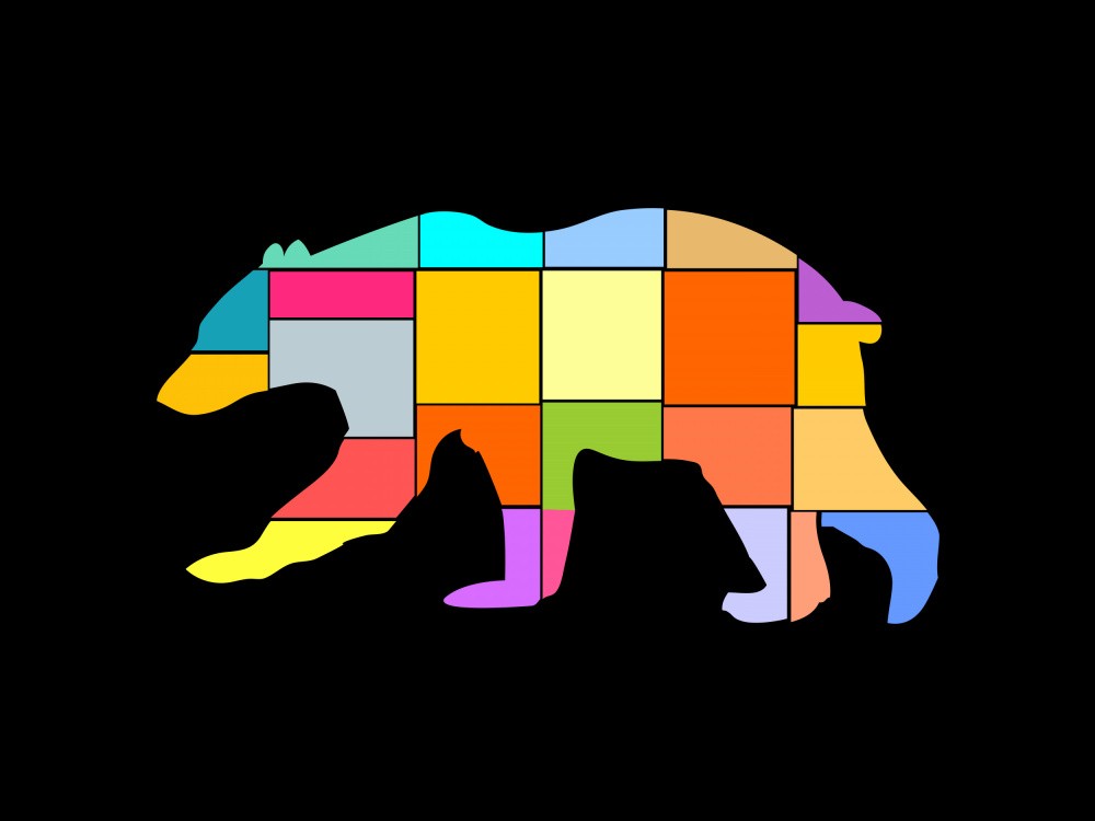 Colorful bear parts
