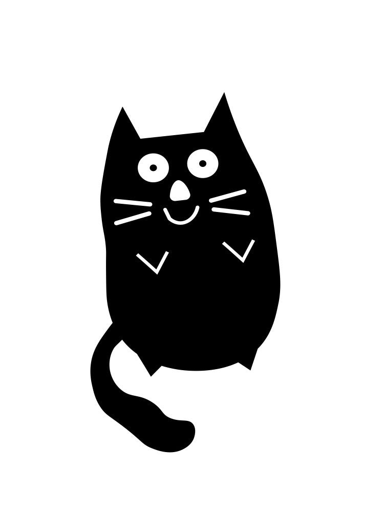 Chubby black cat