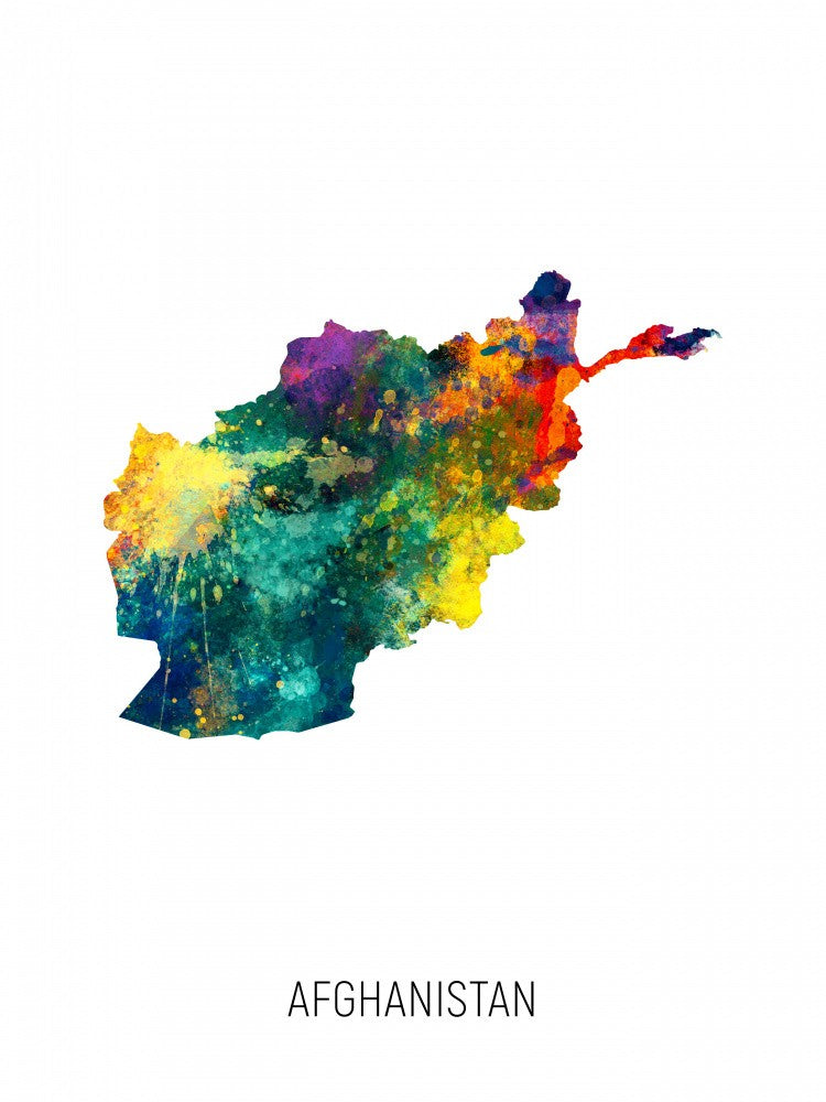 Afghanistan Watercolor Map