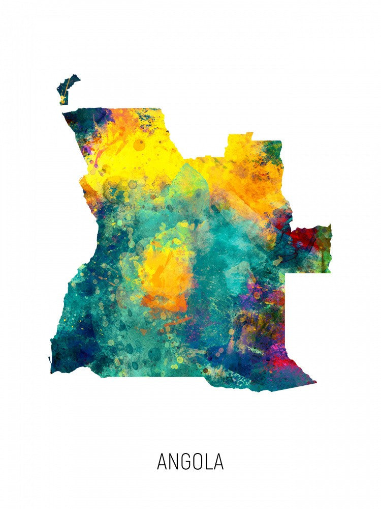 Angola Watercolor Map