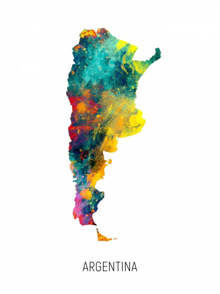 Argentina Watercolor Map