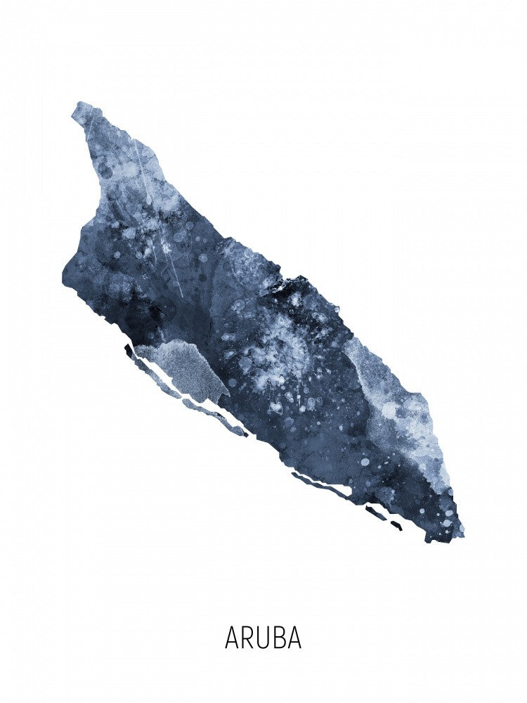 Aruba Watercolor Map