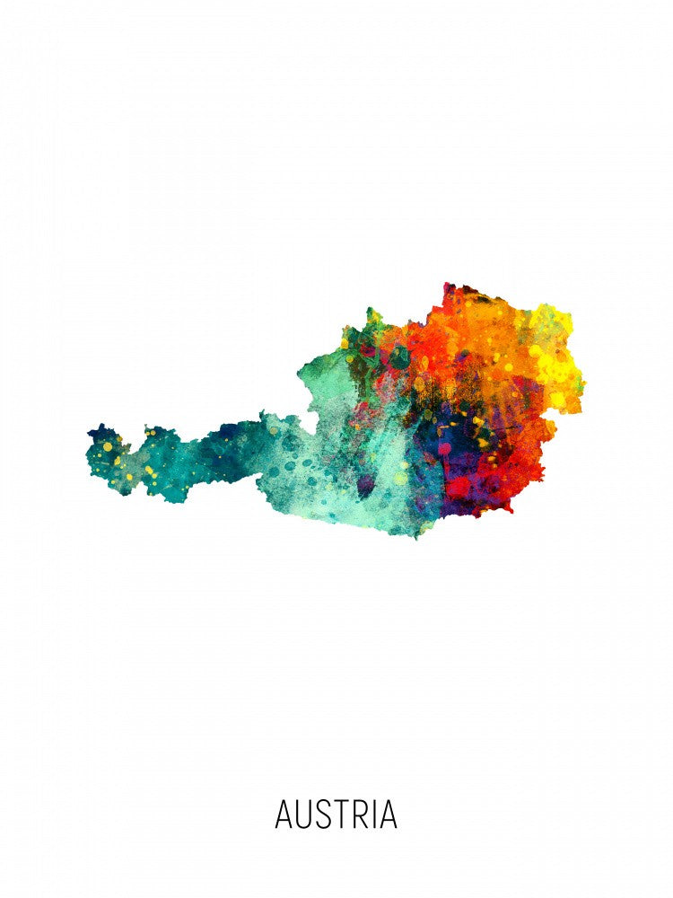 Austria Watercolor Map