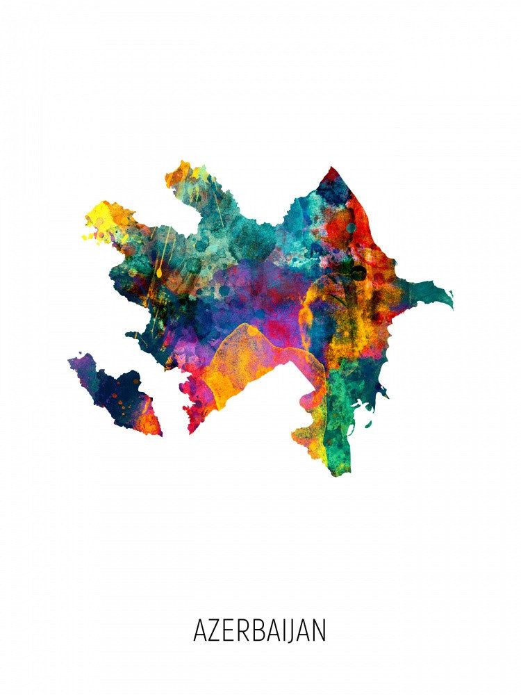 Azerbaijan Watercolor Map