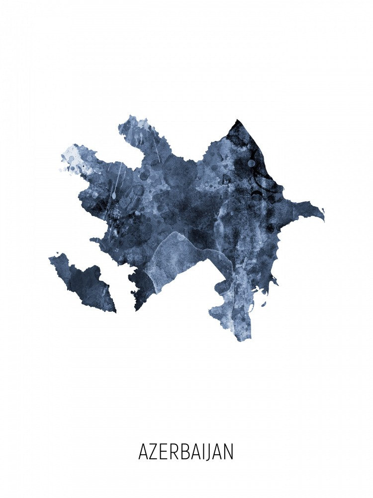 Azerbaijan Watercolor Map