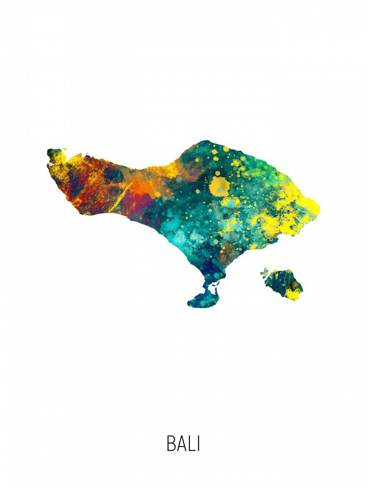 Bali Watercolor Map