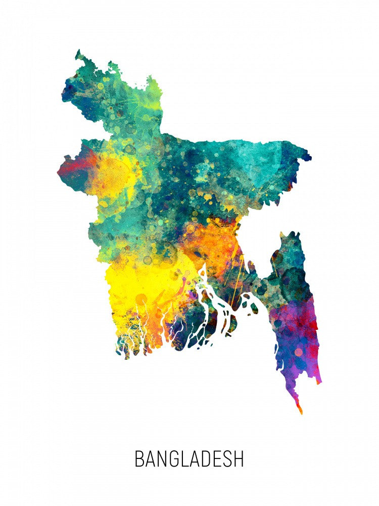 Bangladesh Watercolor Map