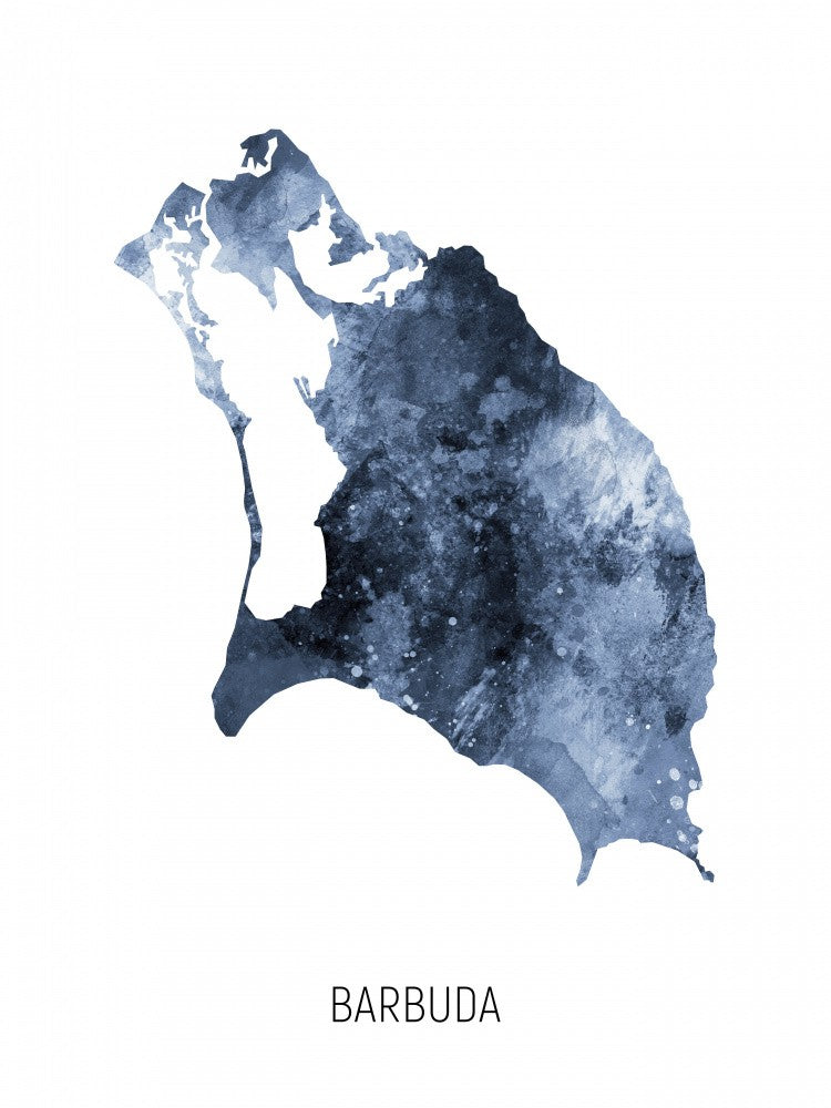 Barbuda Watercolor Map