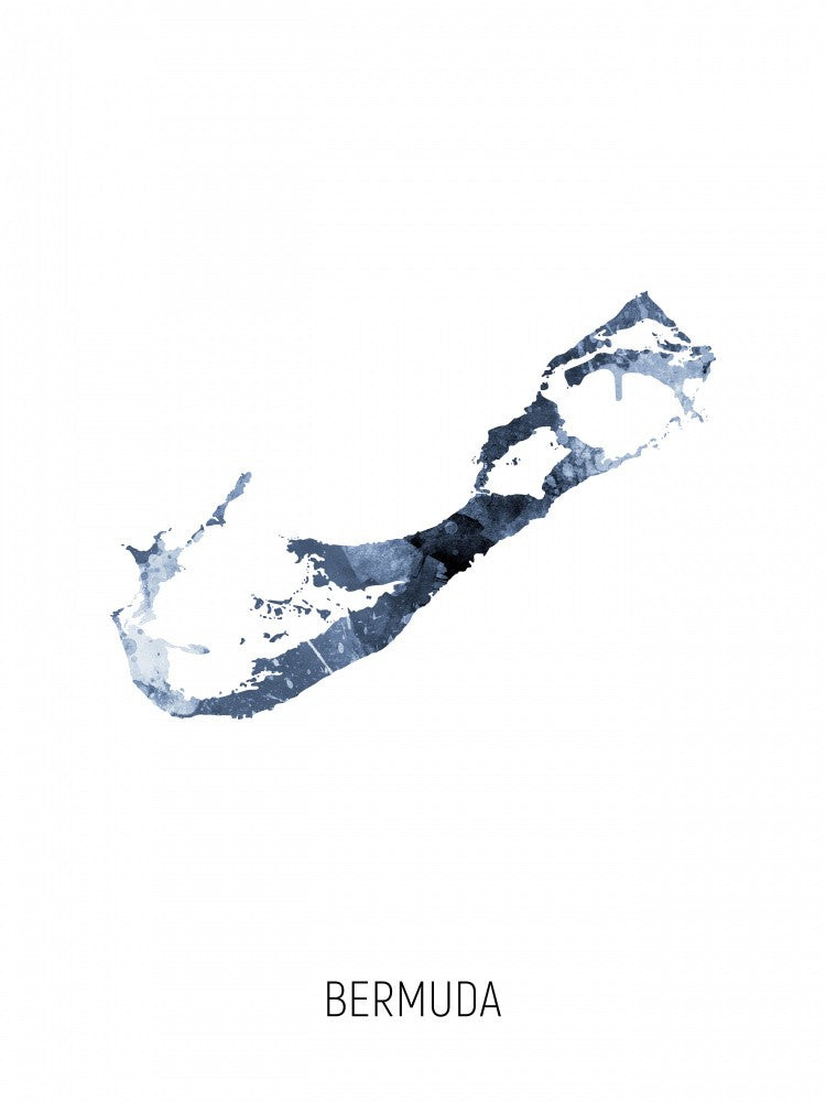 Bermuda Watercolor Map